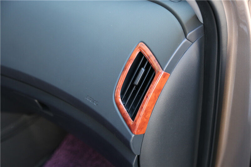 LR AC Air Outlet Vent Cover Trim 2PCS Fit for Hyundai IX25 2015-2019 Brown Wood