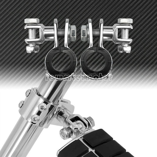 Chrome 1-1/4 Tubes Engine Guard Highway Footpegs Mounts Clamps Fit for Harley