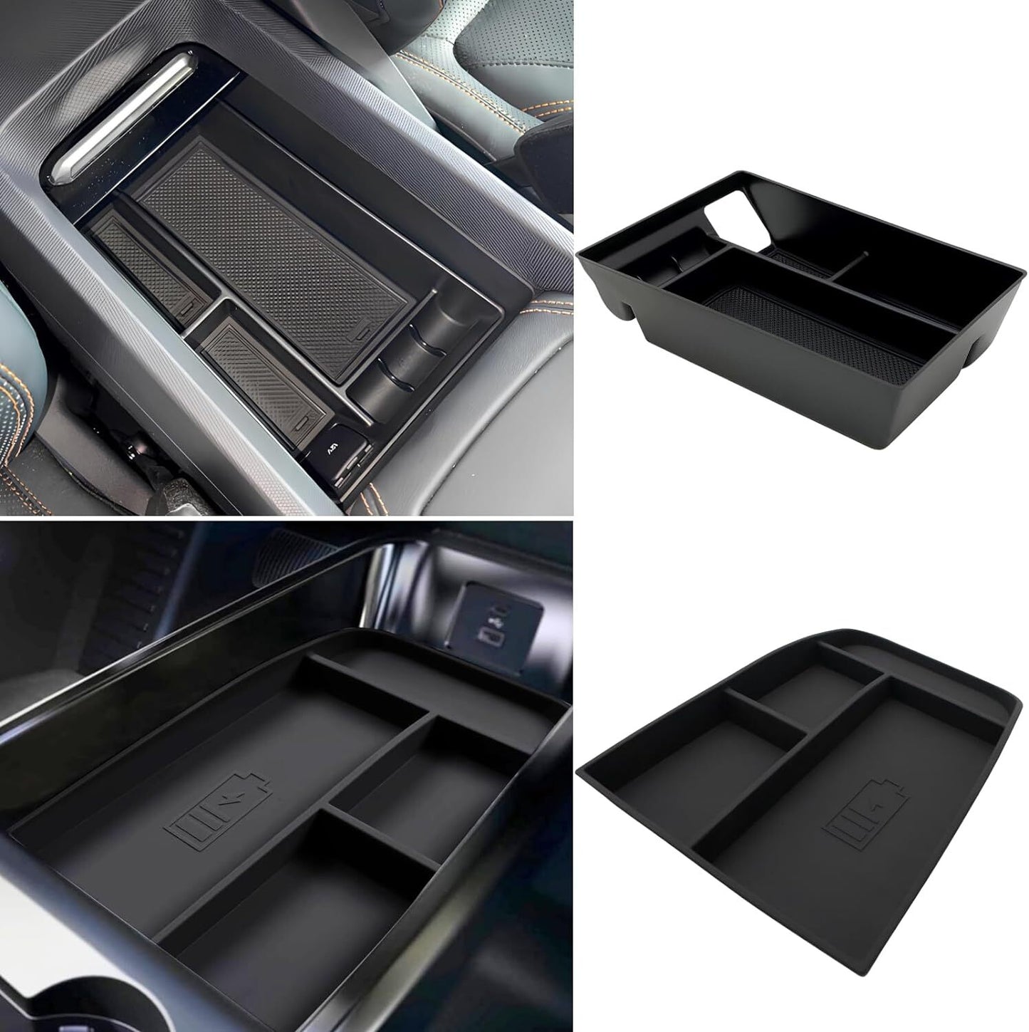 Center console armrest storage unit for phone charging, suitable for 2021-2024 for Ford for Mustang Mach-E.