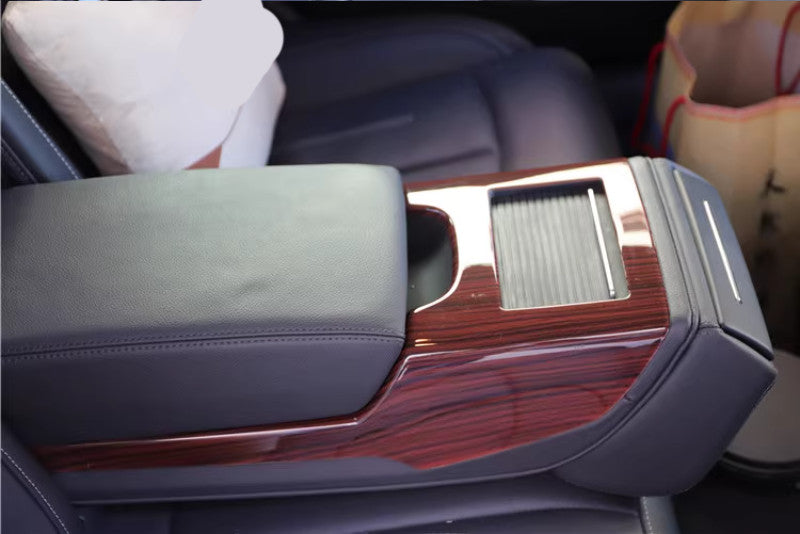 for Audi A6 12-18 Peach Wood Grain Rear Water Cup Holder Panel Frame Cover Trim