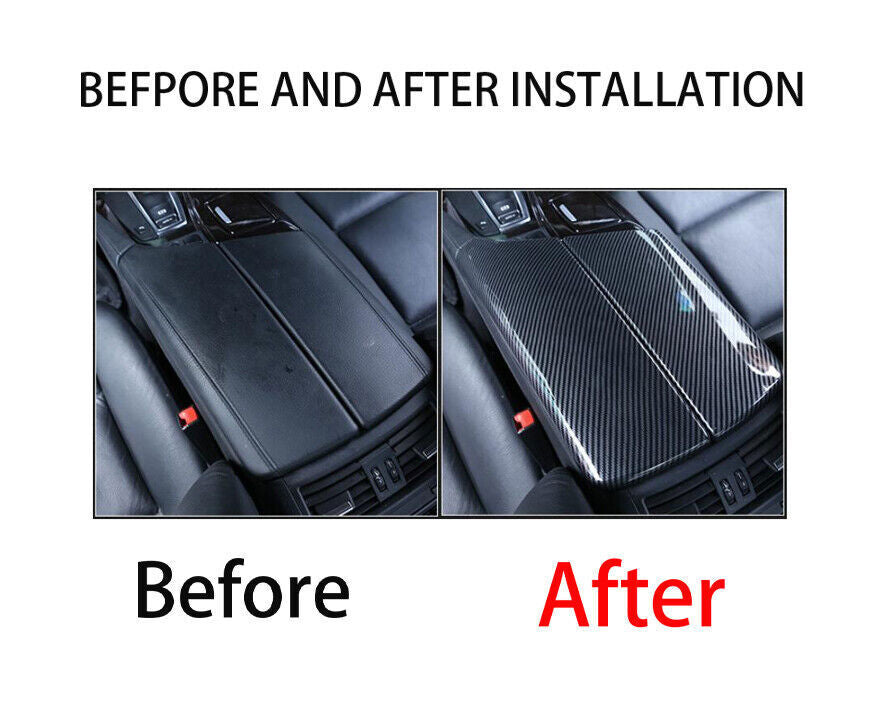 for BMW 5 Series 11-16 ABS Carbon Fiber Central Console Storage Box Cover Trims