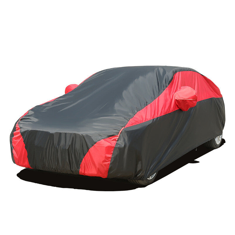 Red full-body cover, heavy-duty waterproof, UV-protective, sunscreen, snowproof,