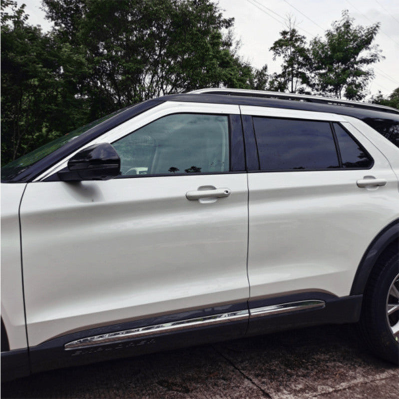 Chrome Door Window Vent Visor Sun Rain Deflector Guard for Ford Explorer 2020-24