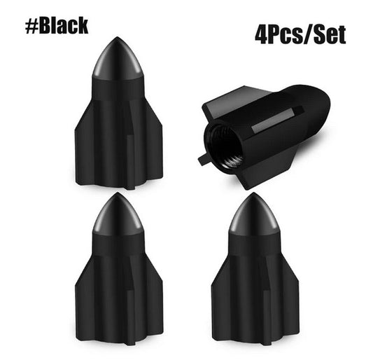 4-piece car tire valve cover rod air dust cover dustproof black stud for Honda for Suzuki