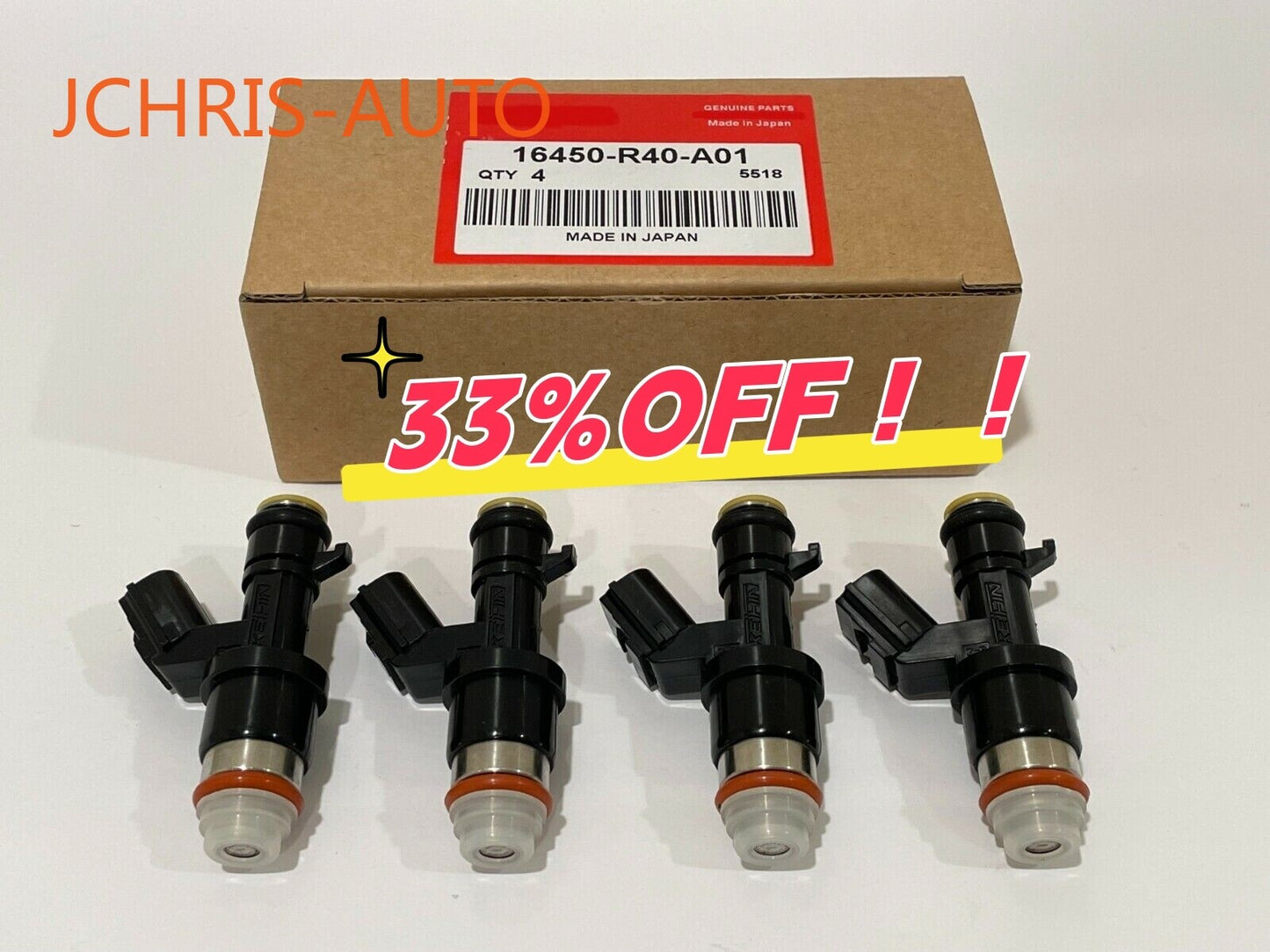 4PCS OEM Fuel INJECTORS 16450-R40-A01 ILX TSX ACCORD for CIVIC CR-V 2.4L