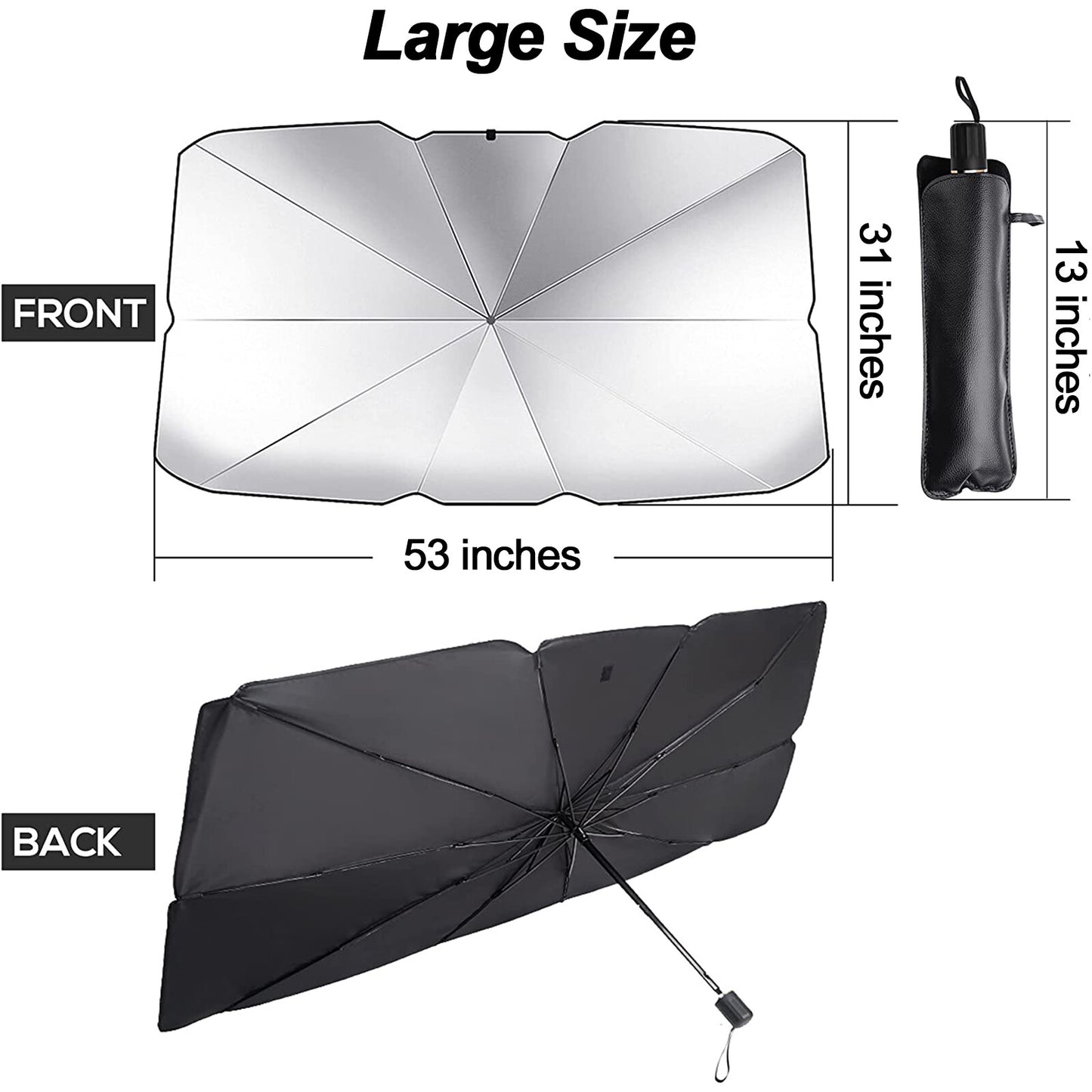 Car Windshield Parasol Sunscreen Windshield UV Block 53x31