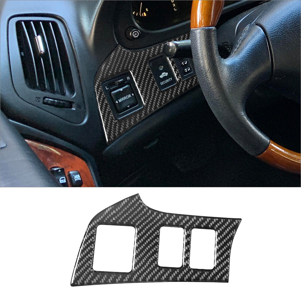 Carbon Fiber Interior Headlight Control Cover Trim for Lexus RX300 1998-2003