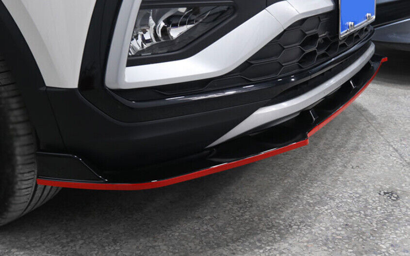 for Volkswagen T-Cross 20-22 Bodykit Refit Front Bumper Lip Spoiler Black Red