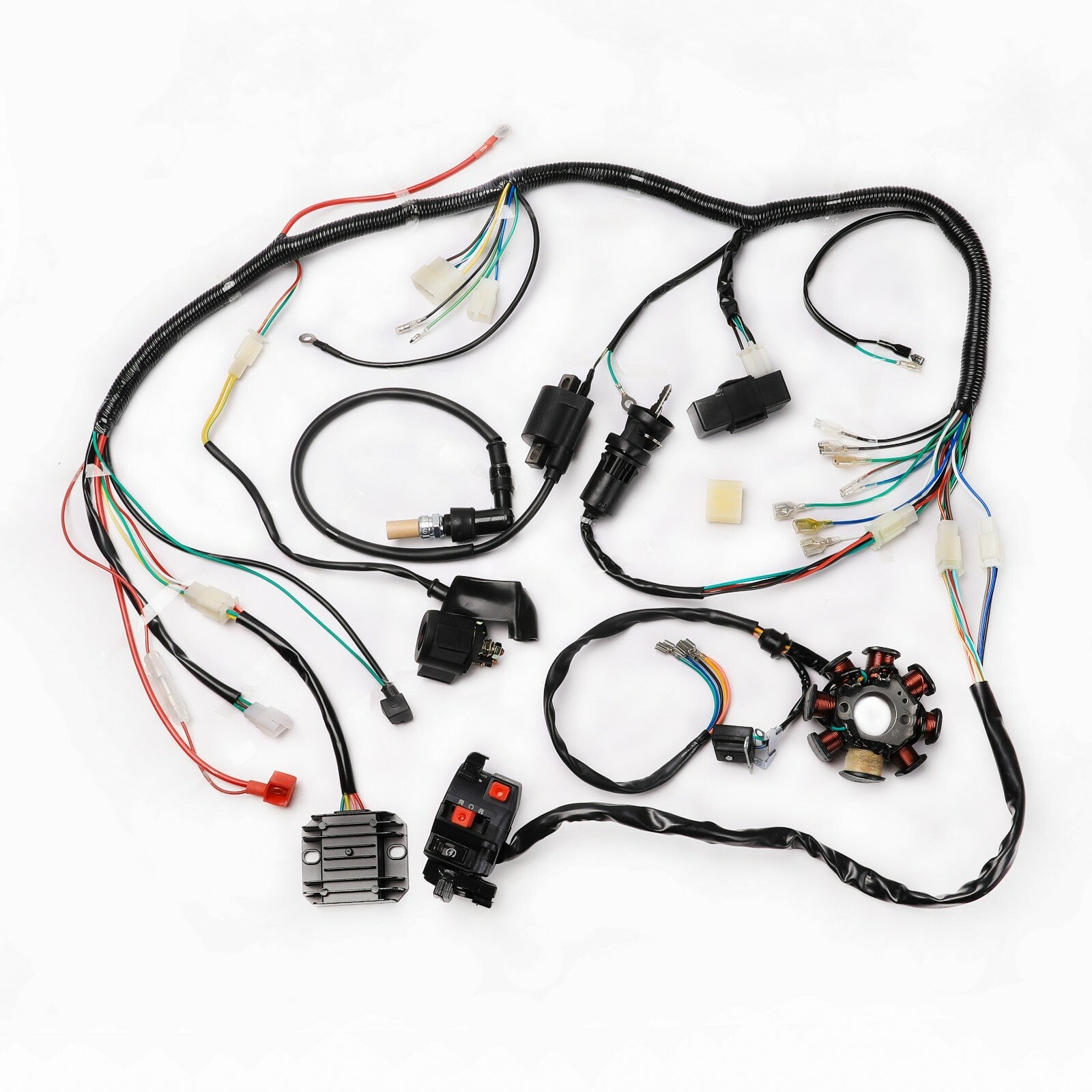 CDI stator kit for electric wire harness looms suitable for 150cc, 200cc, and 250cc all-terrain vehicles and four-wheelers.