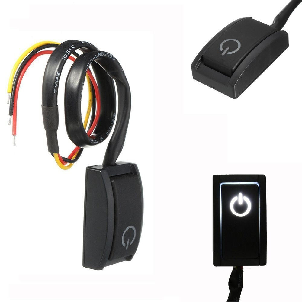 DC12V 200mA 2.4W LED Light Car Push Button Latching Turn ON/OFF