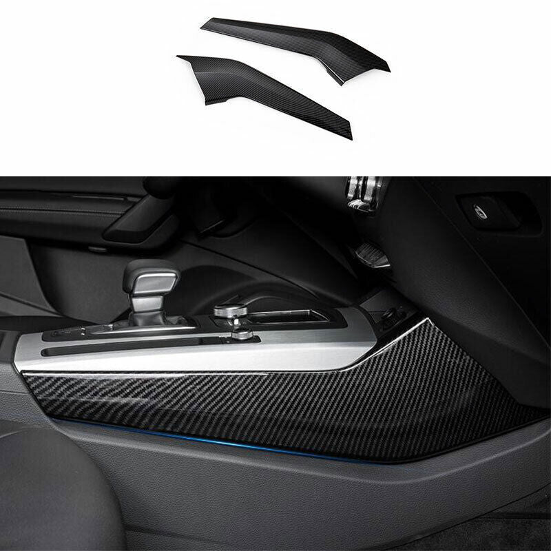 for Audi Q5 2018-20 ABS Carbon Fiber Gear Shift Both Side Strip Cover Trim 2PCS