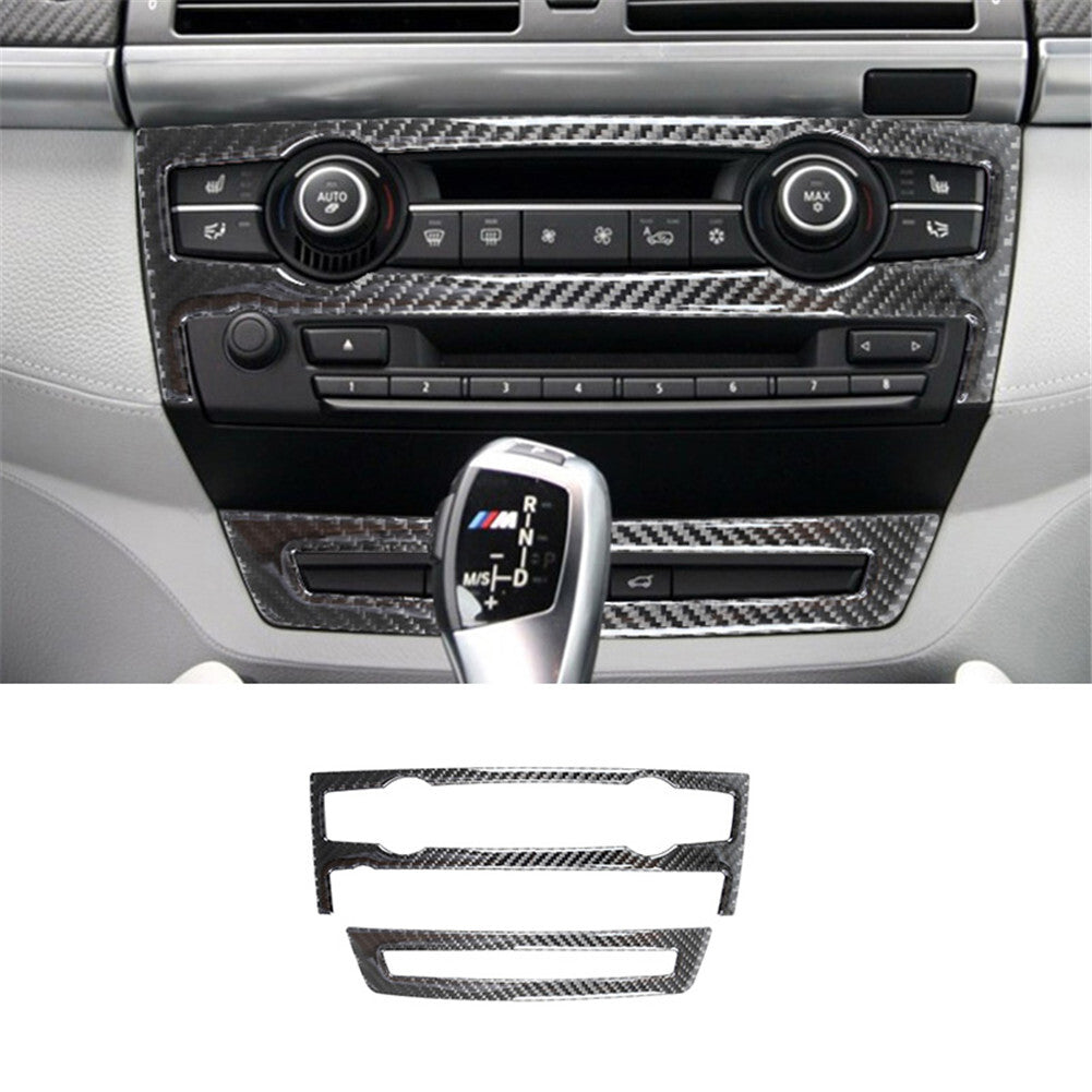 Carbon fiber radio CD control cover for BMW X5 E70 X6 E71 2011-2013