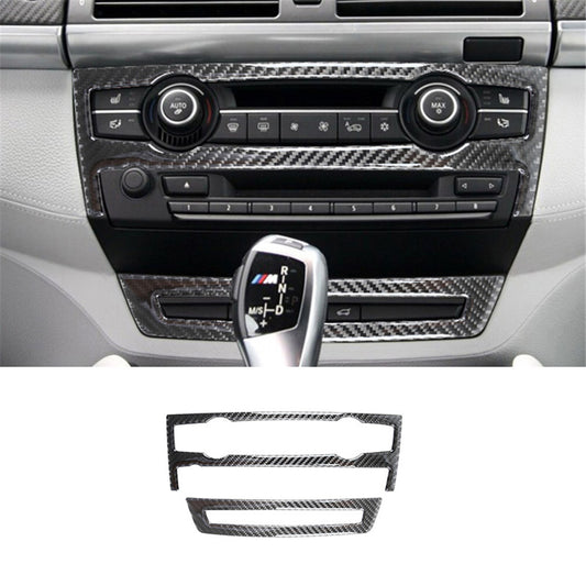 Carbon fiber radio CD control cover for BMW X5 E70 X6 E71 2011-2013