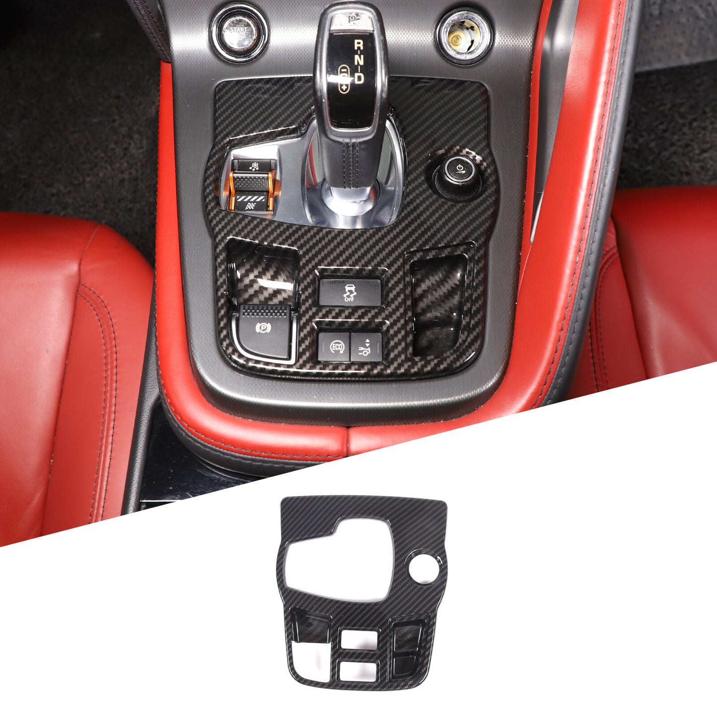 Red genuine carbon fiber rear speaker cover trim for Corvette C8 Coupe Z06 Z51 20+