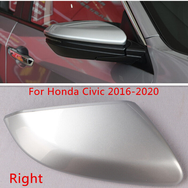 Silver Right Rearview Door Mirror Cover Shell Cap Fit for Honda for Civic 2016-2020