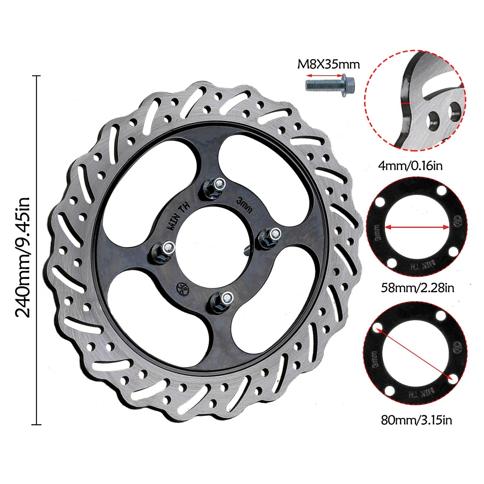 19-inch front wheel 70/100-19 rim assembly for Pit Dirt bicycles 125cc, 150cc, 200cc