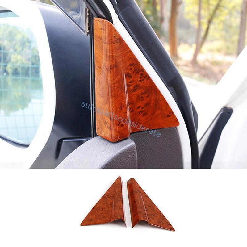for Toyota for Land Cruiser 2016-21 A Pillar Front Triangle Trim Peach Wood Grain 2X