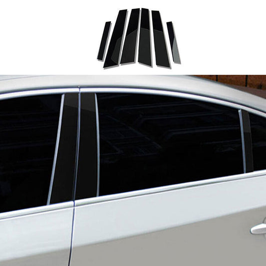 Black Plastic Exterior Window BC-Pillar Panels Decor 6P for Volvo S60 2011-2018