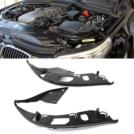 2x Upper Headlight Gaskets Left+Right Kit Fit for BMW 5 Series E60 525xi 528i Black