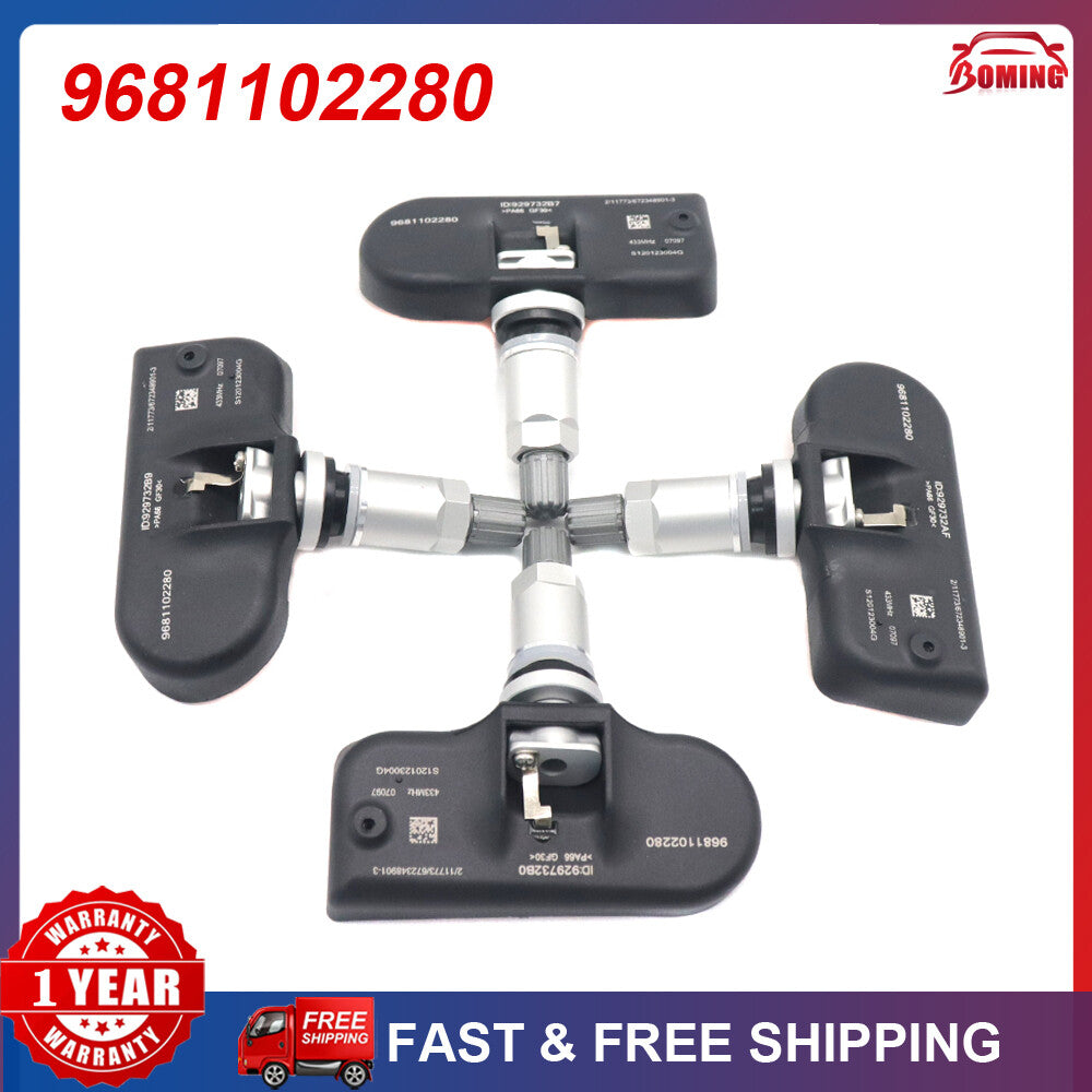 4PC Tire Pressure Sensor TPMS 433MHz 9659452180 for Citroen C4 C5 C6 C8 Aircross