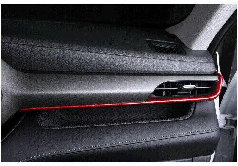 for Toyota Highlander 2020-2022 Red Central Console Dashboard Strip Trim 2pcs
