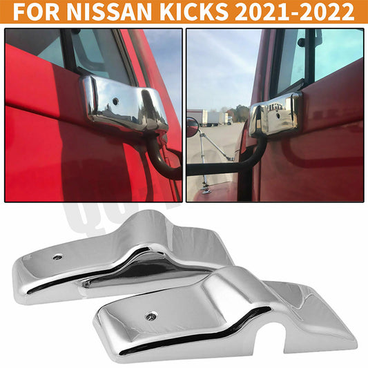 Left + Right Chrome-plated Door Mirror Protective Cover Bracket for Freightliner Columbia Century