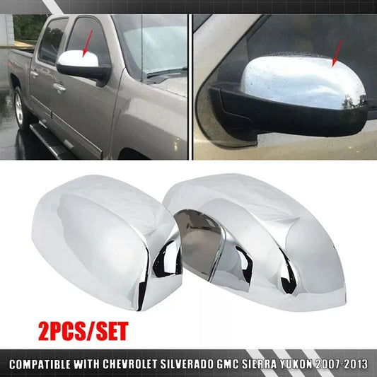 2PC Chrome Mirror Cover Caps For Silverado Tahoe Suburban for GMC for Sierra for Yukon 07-14