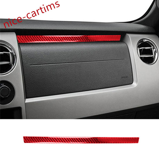 Red Carbon Fiber for Co -pilot Dashboard Upper Panel Trim Fit for Ford F150 2009-2014