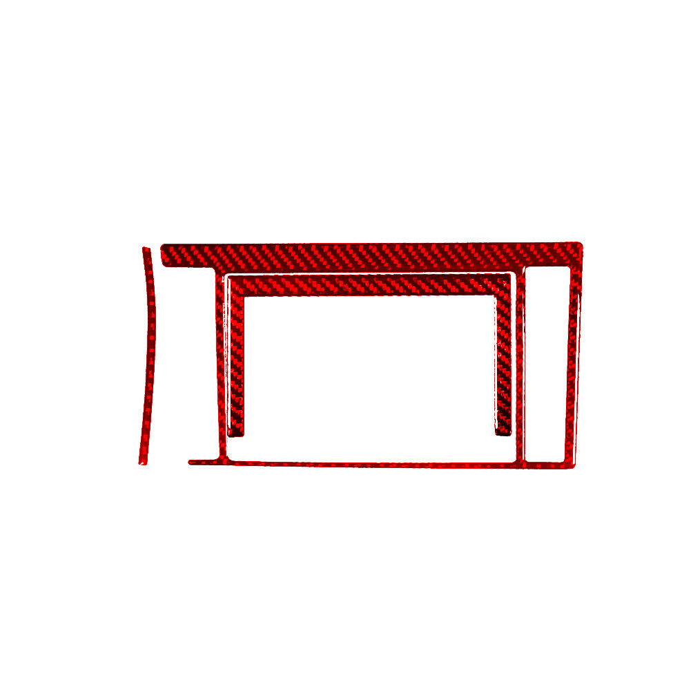 Red Radio Display Frame Panel Trim Cover Carbon Fiber for Toyota Tundra 2007-013