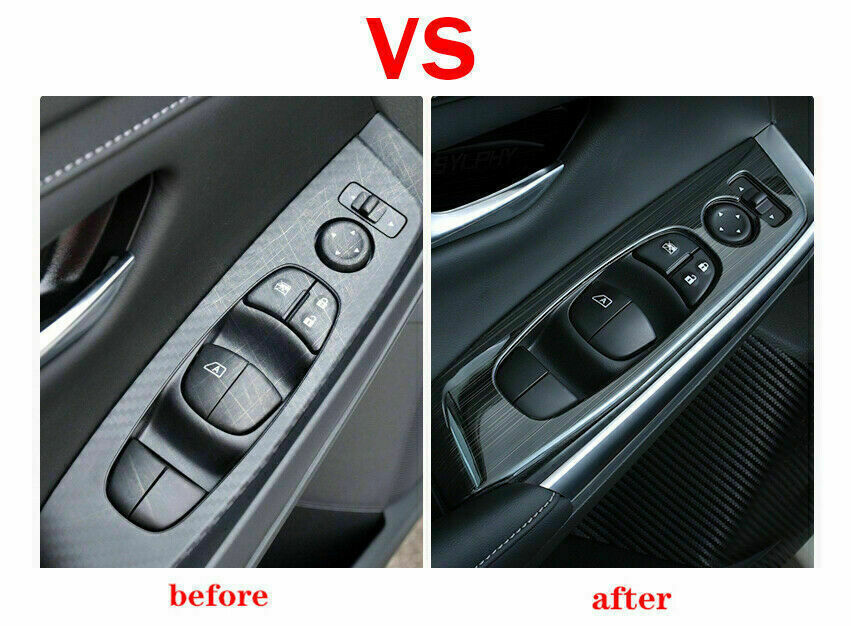 4P for Nissan Sylphy Sentra 2020-2023 Black Window Lift Panel Switch Cover Trim