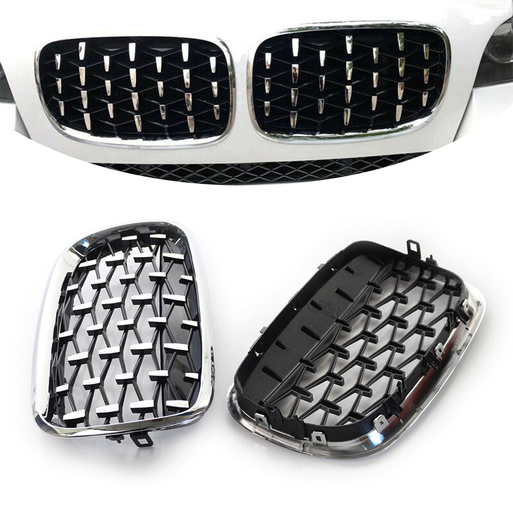 Front Kidney Grille Diamond Style for BMW X5 E70 2007-2013 ABS Plastic Chrome US