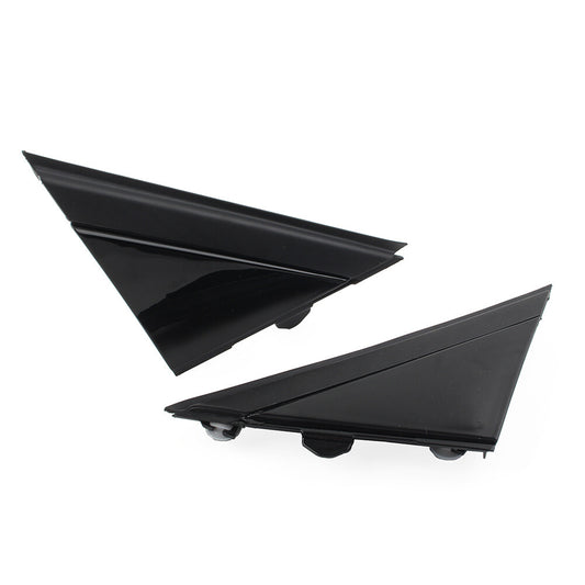 A pair of gloss black door mirror flag covers molded for Fiat 500 2012 - 19 1SH17KX7AA
