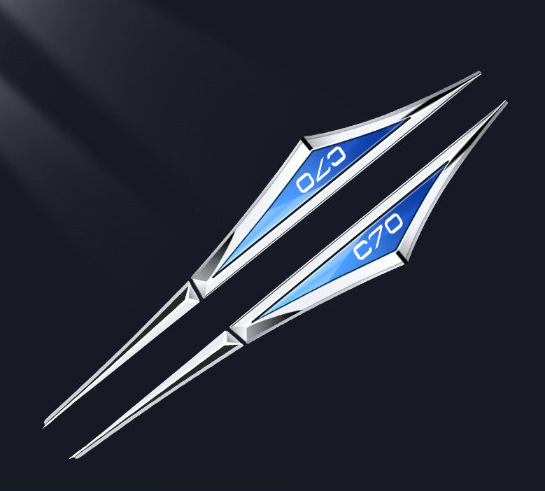 Metal sticker with red lettering, suitable for Cadillac V car trunk badge/boot badge, 8*2.5 cm.