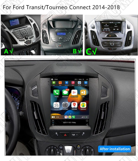 9.7 Android 14 Stereo Radio GPS Nav Head Unit for Ford Transit Connect 2014-18