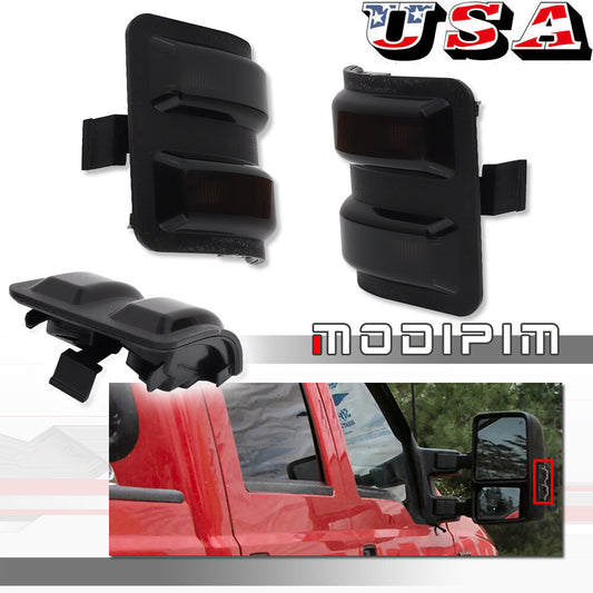Fit 08-16 for Ford F250 F350 F450 Overdrive side marker mirrors and turn signals smoked