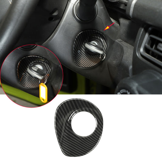 Carbon Fiber ABS Ignition Start Switch Key Jack Cover Kit for Suzuki for Jimny 2019+