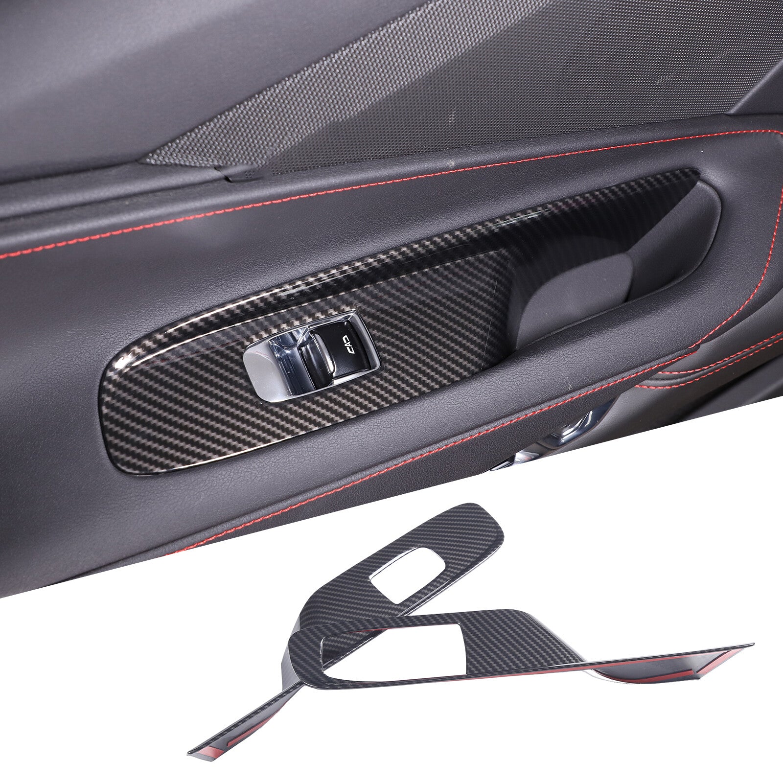 Matte black ABS exterior door handle protector sticker for Corvette C7 2014-2019.