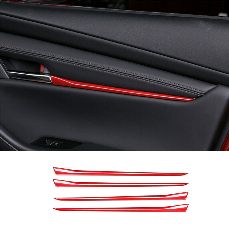 for Mazda 3 Axela 2019-2022 Red Inner Door Strip Cover Decoration Trim Covers