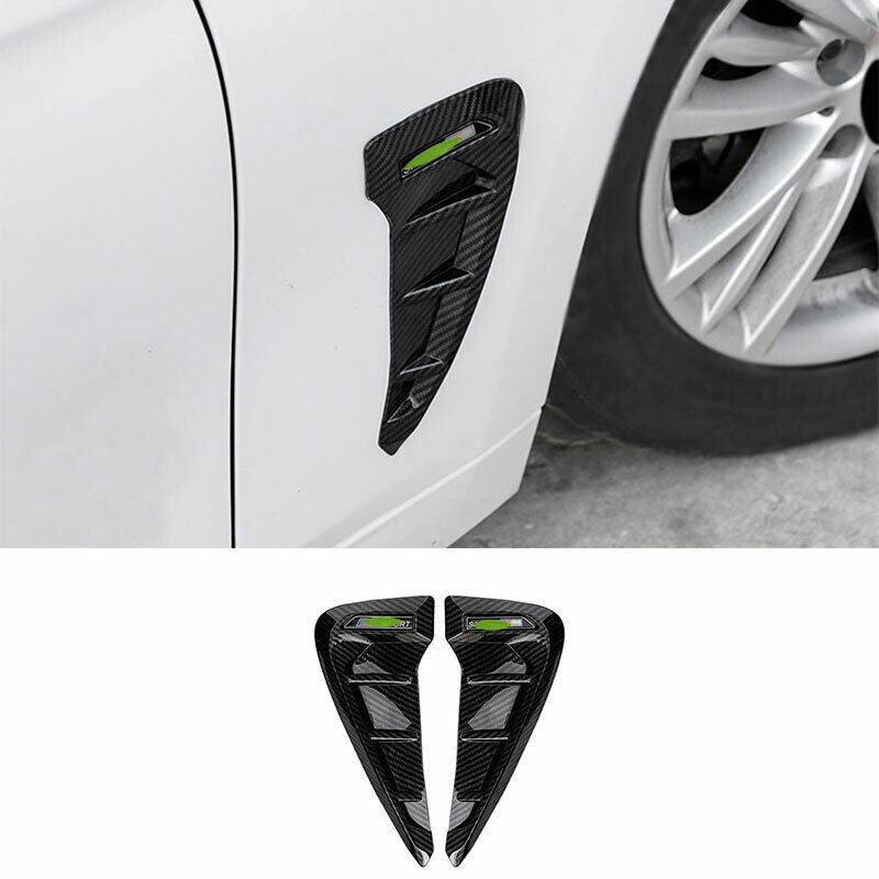 for BMW X1 F48 16-22 Carbon Fiber ABS Front Body Side Vent Fender Cover Trim 2P