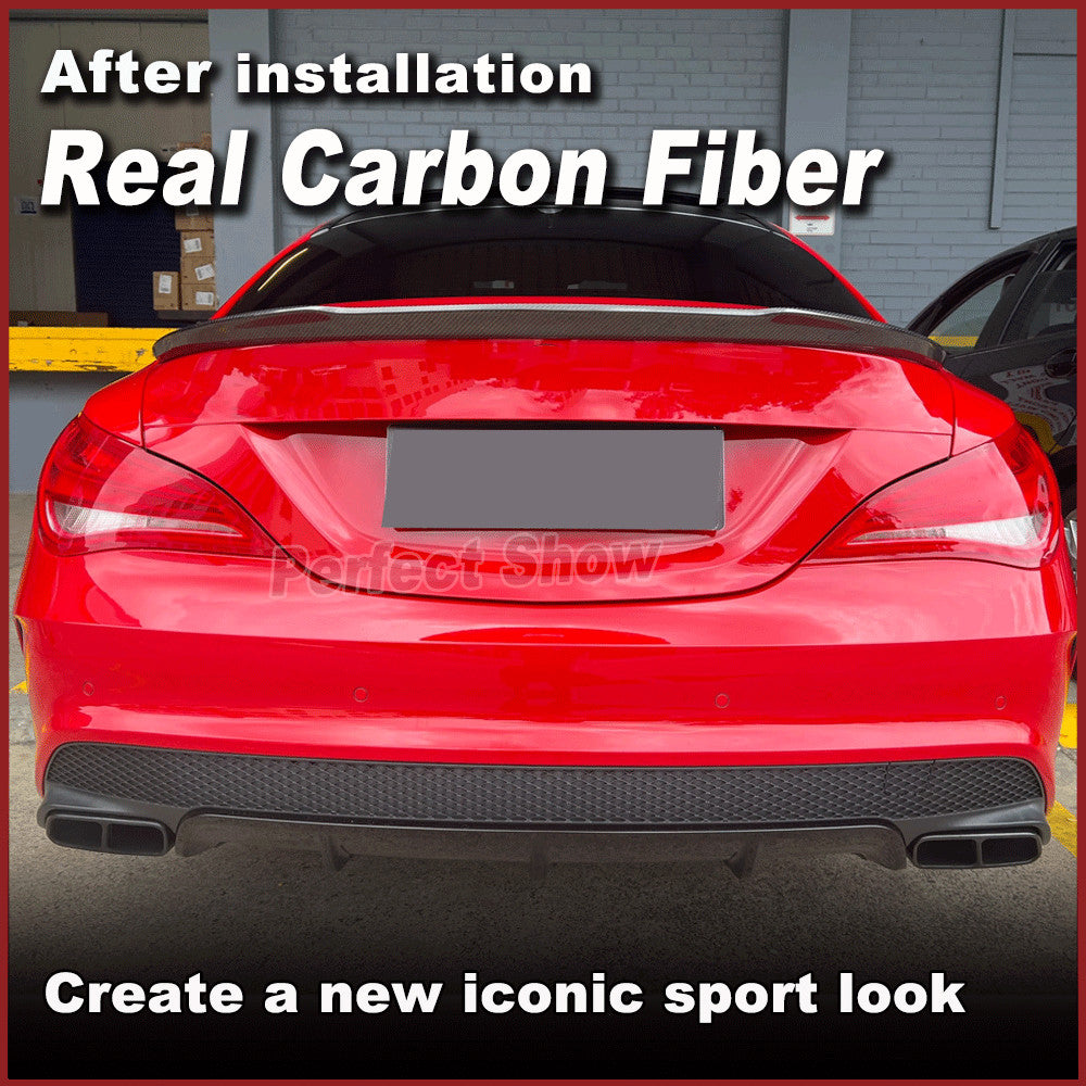 for Benz C117 CLA180 CLA200 CLA250 CLA45 2013-2019 Carbon Rear Trunk Lid Spoiler