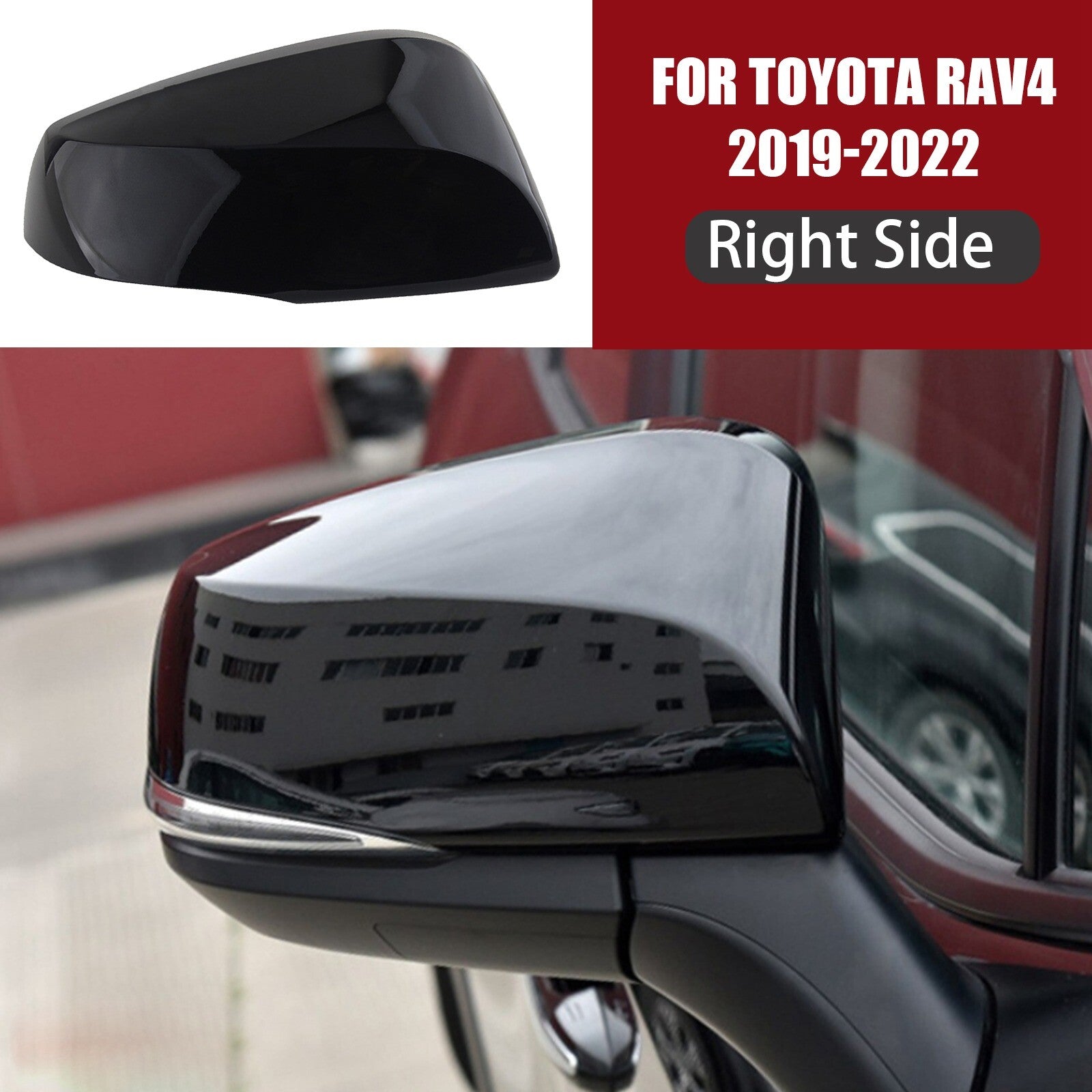 fit 2019-2022 for Toyota RAV4 Right Passenger Side Door Mirror Cover Cap Replace AT