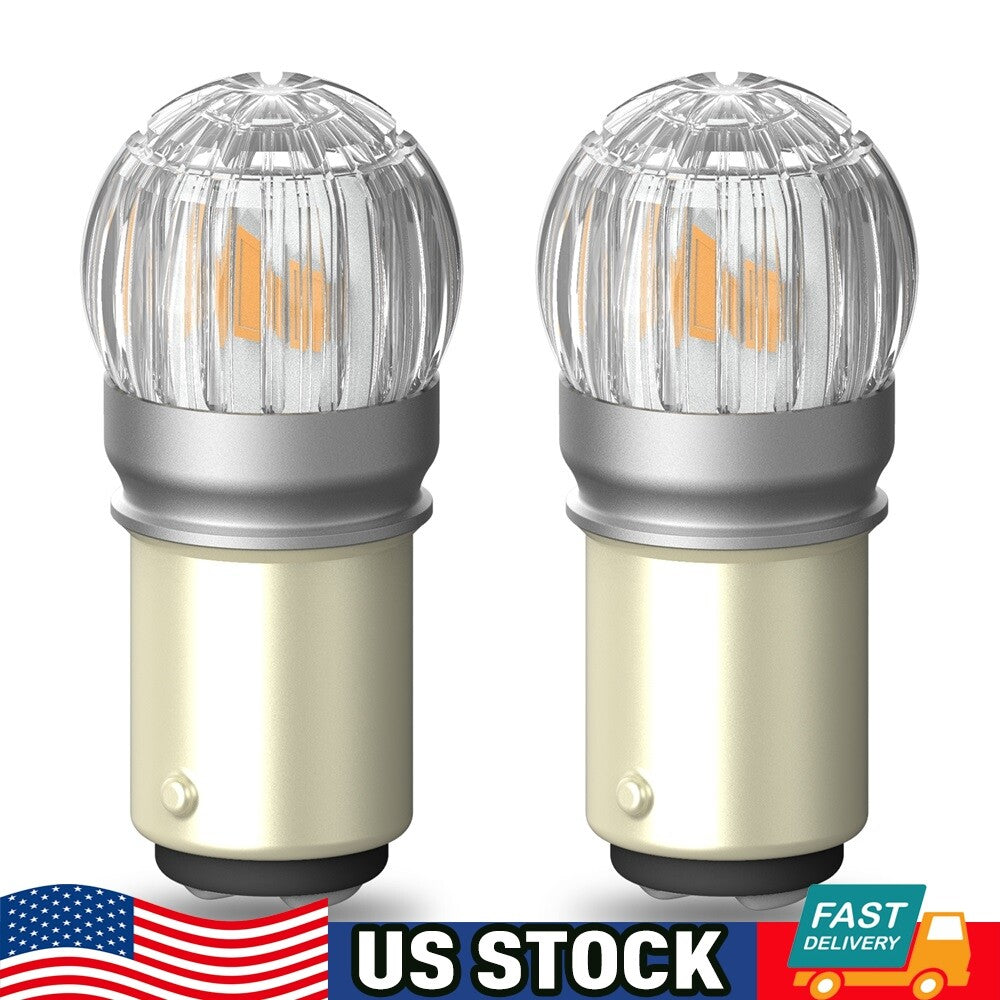 AUXITO 2x 1157 7528 LED turn signal flashing side sign bulbs, bright amber color