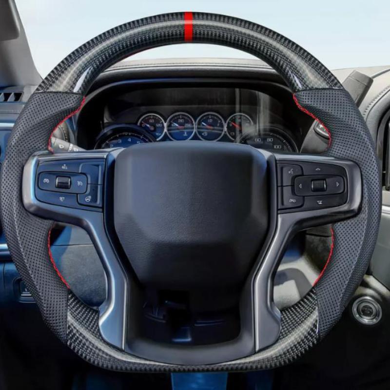 Carbon Fiber Steering Wheel Heated for Chevy Silverado 1500 for GMC for Sierra 2019-22