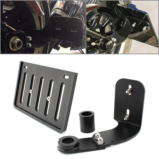 Side Mount License Plate Bracket Holder Kit Black for Harley Softail 2018-22 mo