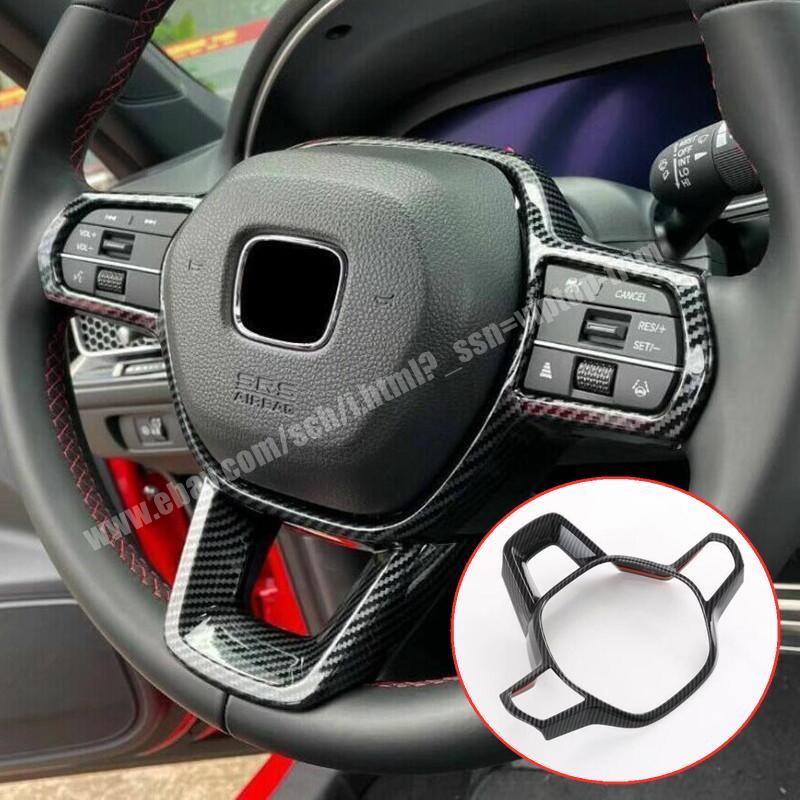Carbon ABS Car Steering Wheel Frame Cover Trim Decor 2023-2024 for Honda CR-V