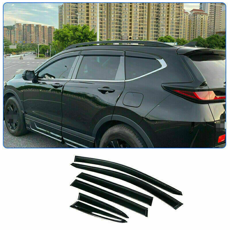 for Honda CR-V CRV 2017-22 Black Window Visor Vent Sun Shade Rain Guard Trim 6x