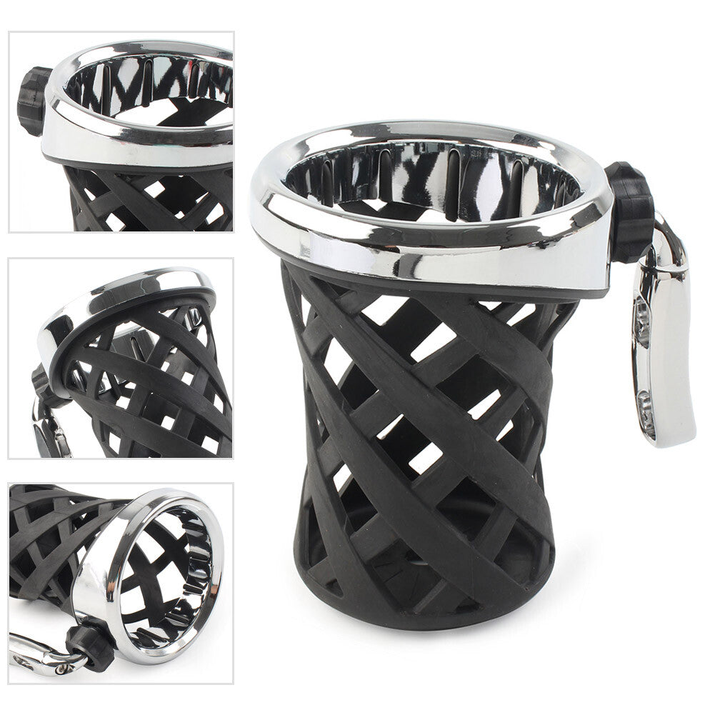 Black Handlebar Cup Holder Drink W/ Mesh Basket For Goldwing GL1800 2001-21