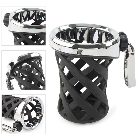 Black Handlebar Cup Holder Drink W/ Mesh Basket For Goldwing GL1800 2001-21