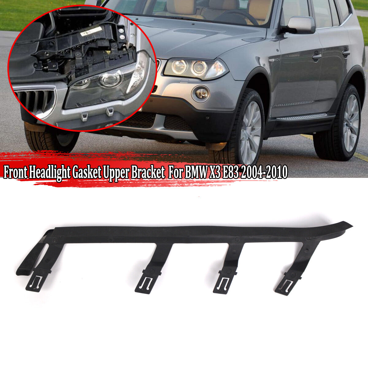 Left front headlight spacer bracket for BMW X3 E83 2004-2010 6346939273