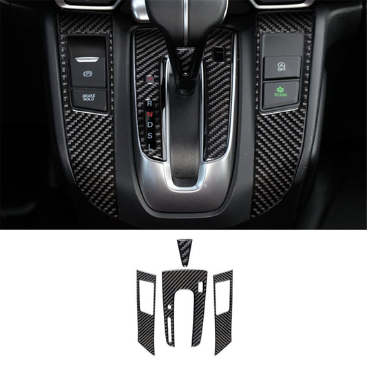 4Pcs Carbon Fiber Interior Gear Shift Panel Cover Trim for Honda CR-V 2017-2021